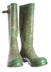 Old green wellington boots