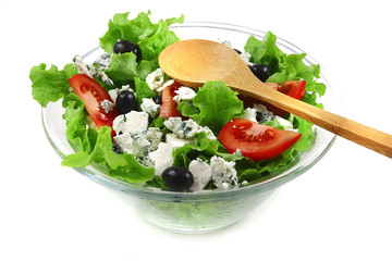vegetable salad and goat cheese