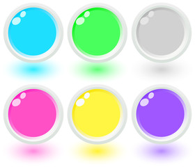 Set of glass buttons
