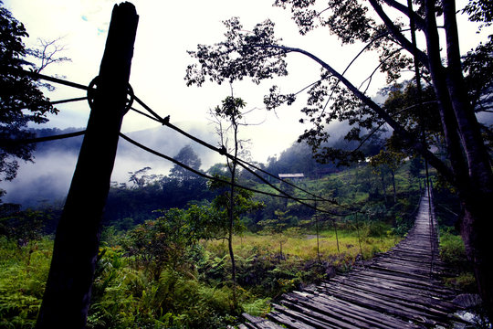 Fototapeta Hanging Bridge Fear