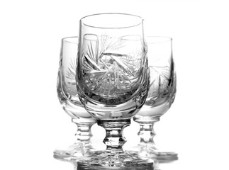 Three crystal glasses
