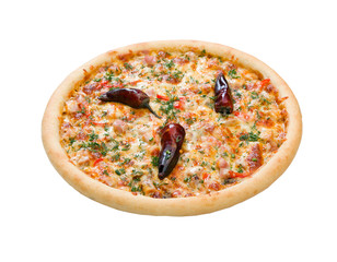 Pizza with sharp pepper.isolated
