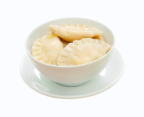 vareniks with cheese Isolated