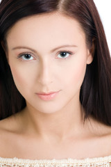 Portrait of beautiful woman with perfect skin