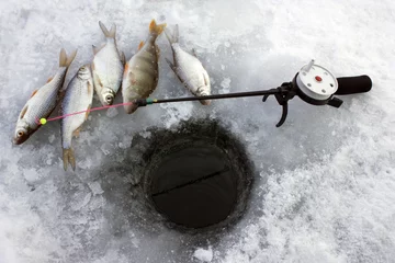 Selbstklebende Fototapeten Winter fishing © Mark_VB
