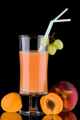 Juice and fresh fruits - organic, health drinks series
