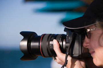 Woman with Pro Camera
