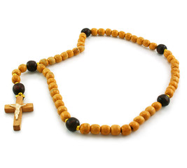 Wooden rosary and cross