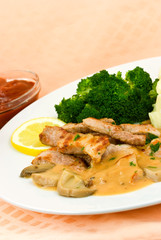 Filet-Geschnetzeltes mit Pilz-Rahmsoße