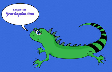 Iguana Cartoon - With Empty Copyspace