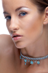 model in necklace