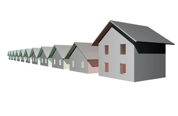 3D render of modern houses