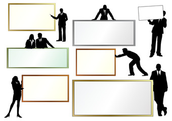 businessman and empty board