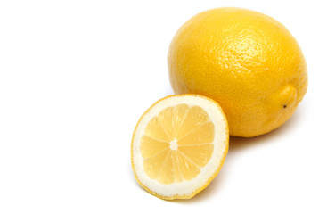 Lemons on white background