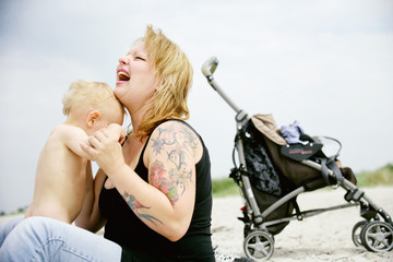 Familie am Strand