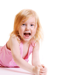 little girl isolated on white