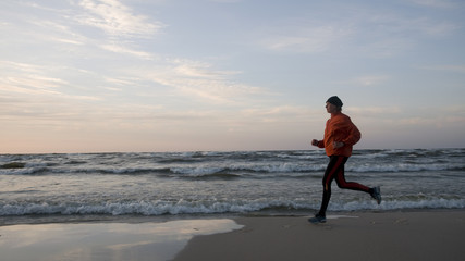 Running on the beach