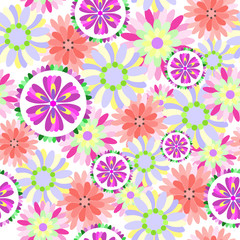 Fototapeta na wymiar Seamless floral flower pattern