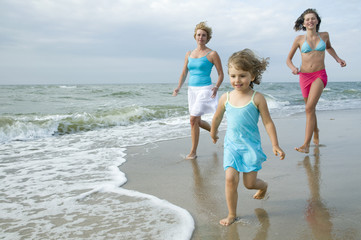 Happy family on the beach