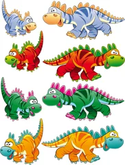 Fotobehang Types of dinosaurs © ddraw