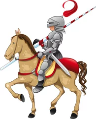Stickers pour porte Chevaliers Chevalier et cheval