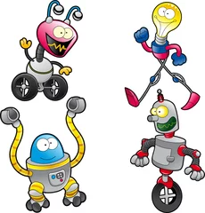 Rolgordijnen Familie van Robots © ddraw