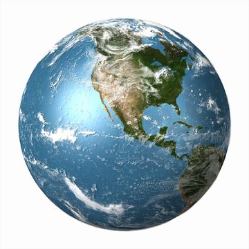 Planet Earth, showing North America