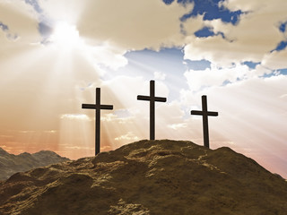 three cross on Calvary hill