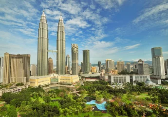 Papier Peint photo Lavable Kuala Lumpur Tours jumelles Petronas en Malaisie