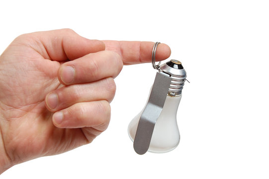Hand lamp - grenade in a man's hand