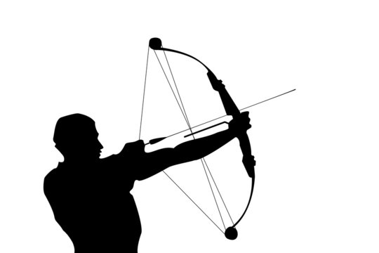 An archer with compound bow