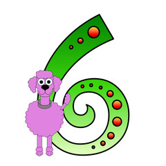 Animal Number 6 (six) - Isolated On White