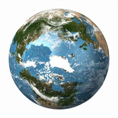 Globe showing the Artic region