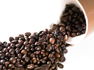 Spilled coffee beans