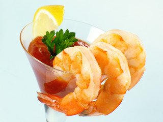 Shrimp in a Martini Glass