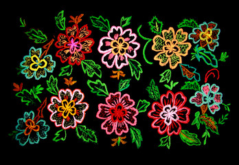 background embroidered flower