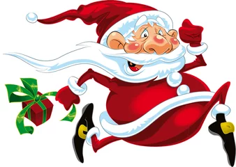Wandcirkels plexiglas Santa Claus Running © ddraw
