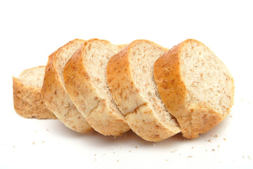 cutted long loaf with bran