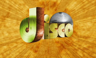 Modern Disco style in high resolution with 3d text