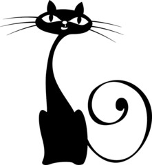 vector elegance cats silhouette isolated on white