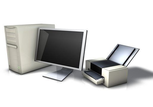 Computer, Monitor and Printer