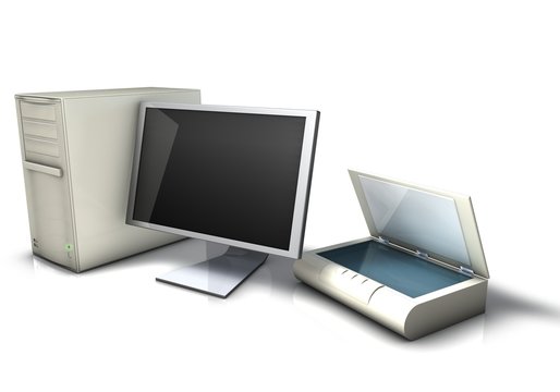 Computer, Monitor and Scanner