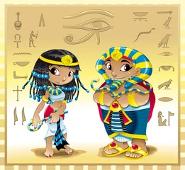 Tuinposter Pharaoh and Cleopatra with Background © ddraw