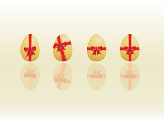 Easter eggs with reflections