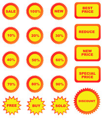 Set of color price tags