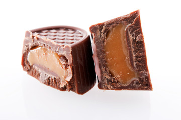 chocolate dessert isolated on white