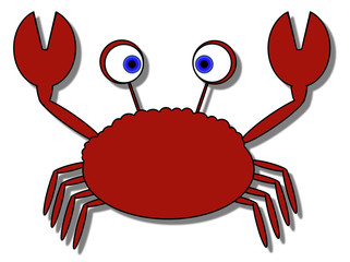 Cartoon Crab - Isolated On White