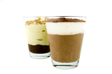 Two glasses Of Chocolate Mousse