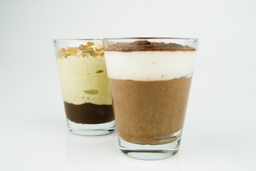 Two glasses Of Chocolate Mousse