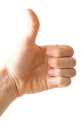 hand isolated on white